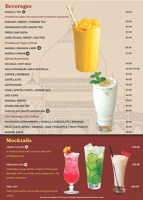 Shish Mahal Restaurant Singapore Menu